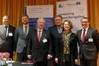 The panellists stressed the need of developing one strong voice for inland navigation in Europe. From left Gunnar Platz, Jukka Hasu, Roland Hörner, Sławomir Kopyść, Karin de Schepper and Stefan Breitenbach Photo Port of Hamburg
