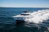 The strongest version of the twin engine system for the 68 Sports Motor Yacht produces 3,800 hp (2,794 kW). (© Riviera)