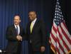 TOTE President and CEO Anthony Chiarello (left) with U.S. Secretary of Transportation Anthony Foxx