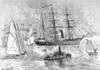 USS Jeannette (1879-1881) Engraving after a sketch by H.A. Ogden, depicting Jeannette leaving San Francisco, California, on July 8, 1879 to begin her Arctic expedition. (U.S. Naval Historical Center Photograph.)