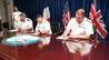 Vice Adm. Louis-Michel Guillaume, left, commander of French Submarine and Strategic Oceanic Forces, Vice Adm. Kevin M. Donegan, middle, commander of the U.S. Naval Forces Central Command, and Rear Adm. Robert K. Tarrant, commander Operations of the Royal Navy, sign an agreement to increase coordination for anti-submarine warfare activities between France, the U.S. and the United Kingdom. Photo: United States Navy