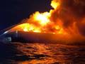 Multiple Fireboats Fighting Fire on Barge in Delaware Bay