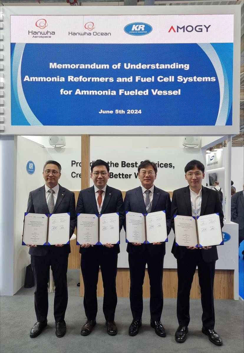 KR Signs MoU for Ammonia Fuel Cells at Posidonia 2024