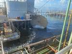 Oil Tank Platform Collapses, Oil Spills in Terrebonne Bay, Louisiana