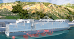 Concept illustration of a large vessel powered by
