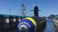 Riachuelo submarine during launching. Image Marinha do Brasil