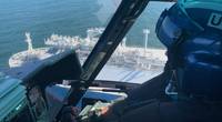 A Sector/Air Station Corpus Christi MH-65 Dolphin helicopter responds to a medevac request near Christi, Texas, November 16, 2020. The mariner was transferred to awaiting emergency medical services personnel at the CHRISTUS Spohn Hospital Corpus Christi-Shoreline and was reported to be in stable condition. (U.S Coast Guard photo)