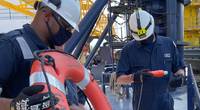 Coast Guard marine inspectors inspect the Seacor Eagle for readiness and approval to be used as an asset in the Seacor Power response. (Photo: Nicole J. Groll / U.S. Coast Guard)