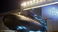 File photo: A U.S. Navy submarine is rolled out of an indoor shipyard facility at General Dynamics Electric Boat in Groton, Conn. (U.S. Navy photo courtesy of General Dynamics)