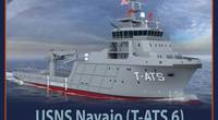 An artist rendering of the future USNS Navajo (T-TATS 6). (U.S. Navy photo illustration/Released)