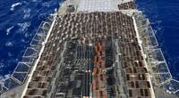 Thousands of illicit weapons interdicted by the guided-missile cruiser USS Monterey (CG 61) from a stateless dhow in international waters of the North Arabian Sea, May 8, 2021. (Photo: U.S. Navy)