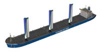 Three AirWing systems fitted to a 225m bulk carrier. Image courtesy GT Green Technologies