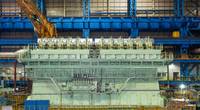 WinGD’s dual-fuelled X92DF engine, the first in a series that will power nine ULCS for CMA CGM Group (Photo: WinGD)