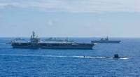 File photo: Ships from the Indian Navy, Japan Maritime Self-Defense Force (JMSDF) and the U.S. Navy sail in formation during Malabar 2018. (Photo: Erwin Jacob V. Miciano / U.S. Navy)