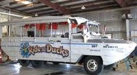 The Stretch Duck 7, a modified WWII DUKW amphibious passenger vessel, shown in this July 25, 2018 after it was recovered from Table Rock Lake near Branson, Mo. following its sinking during a heavy-winds storm July 19, 2018. (Photo: NTSB / Brian Young)