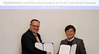 Left to right: Esa Jokioinen, Caption: Patrick Ryan, ABS Senior Vice President Engineering and Technology and Mr. Dong Kyu Choi, DSME Executive Vice President. Photo: ABS