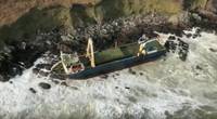 The 250-foot Tanzanian-flagged merchant ship Alta had been abandoned and adrift at sea for more than a year before running aground in Ireland earlier this week. (Photo: Irish Coast Guard)
