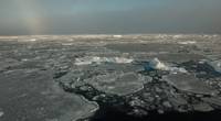 Small remnants of thicker, multiyear ice float with thinner, seasonal ice in the Beaufort Sea on Sept. 30, 2016. Credit: NASA/GSFC/Alek Petty