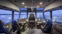The view from the wheelhouse of Baltic Workboats pilot boat. Baltic Workboats has entered the US domestic boatbuilding game with this new entry. CREDIT: Baltic Workboats