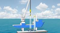 Installation Jack-Up lifting of a 50-meter tower section from the BM-Feeder - Credit: Barge Master