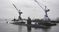 USS Boise (SSN 764) arrives at Huntington Ingalls Industries’ Newport News Shipbuilding division to begin its 25-month extended engineering overhaul (Photo by Ashley Cowan/HII)