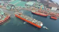 The Coral South FLNG hull was launched in January - Credit: Eni
