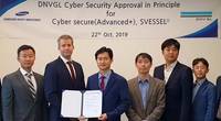 (From left): Dong Ho Park, Senior Approval Engineer DNV GL; Andreas Kristoffersen, Head of ACK, DNV GL; Jarle Coll Blomhoff, Head of Cyber Security, DNV GL; Hae Ki Jang, VP, SHI; Duck Soo Kim, Senior Engineer, SHI; Kyung Won Bae, Senior Smart Ship Engineer, SHI; Chang Ryeol Heo, Principal Engineer, SDS; Partick Jeon, Leader of Machinery & Electric Planning Parts, SHI. Photo: DNV GL