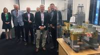 Simen Lieungh, CEO Odfjell Drilling, and Geir Tungesvik, senior vice president for Drilling & Well, with a model of the Deepsea Atlantic drilling rig. Photo: Kjetil Eide, Equinor