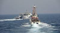 The Harth 55 repeatedly crossed the bows of the U.S. vessels at an unnecessarily close range, including crossings of both Wrangell and Monomoy's bows at a 70 yard closest point of approach (CPA). (Photo: U.S. Navy)