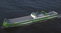 Graphical rendering of the new hybrid RoRo (picture courtesy Finnlines/ Knud E. Hansen)