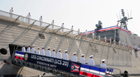 Shown is the USS CINCINNATI at its commissioning on October 5, 2019 in Gulfport,
Mississippi. U.S. Navy photo by Chief Mass Communication Specialist Rosalie Chang