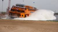 New ferry Sandy Ground launched at Eastern's shipyard in Panama City, Fla. (Photo: Eastern Shipbuilding Group)