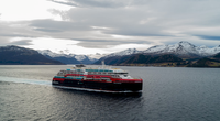 MS Roald Amundsen undergoing sea trials in the waters off Kleven Yard in Norway. Photo: UAVPIC.COM/Tor Erik Kvalsvik/Kleven/Hurtigruten