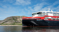 Hurtigruten's new hybrid powered MS Roald Amundsen will be the first ship in history to be named in Antarctica. Photo: ESPEN MILLS/Hurtigruten