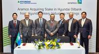 Group photo of Saudi Aramco and HHIH executives and team members after the signing ceremony. Photo: Saudi Arabian Oil Co.