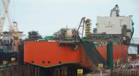The Johan Castberg production vessel at Sembcorp Marine in Singapore. (Photo: Equinor ASA)