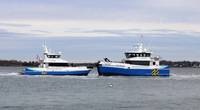 The offshore wind farm support vessels of Atlantic Wind Transfers, Atlantic Pioneer and Atlantic Endeavor, pictured together. (Photo: AWT)