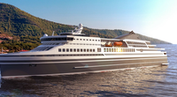 KNUD E. HANSEN’s newest ferry design is a 154-meter RoPax ferry that can transport up to 1500 passengers and 440 cars, also featuring 657 lane meters for trucks and trailers.
(Photo: KNUD E. HANSEN)