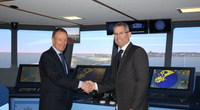To the left, Paul Gilkison, Area Sales Manager, Kongsberg Digital and to the right Michael van Balen, Principal of AMC (Photo: Kongsberg)