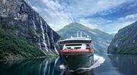 MS Roald Amundsen is the first of two hybrid ships Hurtigruten will add to its fleet over the next few years. Innovative sustainable technology from Kongsberg Gruppen reduces fuel consumption and CO2-emissions on the ships by 20 percent. Image: Kongsberg Gruppen