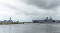 Amphibious assault ship USS Tripoli (LHA 7) departed from Ingalls Shipbuilding division in July 2020, sailing to its homeport in San Diego. (Photo by Lance Davis / HII)