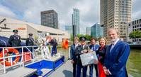 From left to right: Bert Boer (General Director Maritime Museum), Minister Cora van Nieuwenhuizen (Minister of Infrastructure and Water Management), Allard Castelein (CEO Port of Rotterdam Authority). Photographer: Marco de Swart