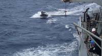 Severnn's seaboat returning from one of the many trips to Friendship (Photo: Royal Navy)