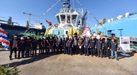 Ceremonial launch of Sanmar’s Bogaçay38 tug (Photo: Caterpillar Marine)