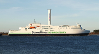 An illustration of M/V Copenhagen with a Norsepower Rotor Sail. (Photo: Scandlines)