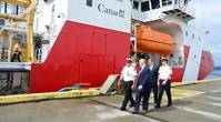 CEO Mark Lamarre and CPO John McCarthy of Seaspan Shipyards with Canadian Coast Guard officials. Photo: Seaspan