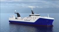 Stern trawler for HAVFISK- Overall length 80 m Breadth approx. 17 m Stern trawler Photo Vard