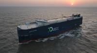 UECC’s first newbuild dual-fuel LNG battery hybrid PCTC is set to start commercial operation after delivery from Jiangnan Shipyard Image: UECC