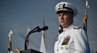 Adm. Karl Schultz speaks during a change of command ceremony at Coast Guard Headquarters in Washington, D.C., June 1, 2018. During the ceremony Schultz relieved Adm. Paul Zukunft to become the 26th commandant of the Coast Guard. (U.S. Coast Guard photo by Patrick Kelley)