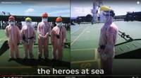 “Weathering the Storm” salutes heroes of the sea in turbulent times. Image: Clip from Weathering the Storm video.